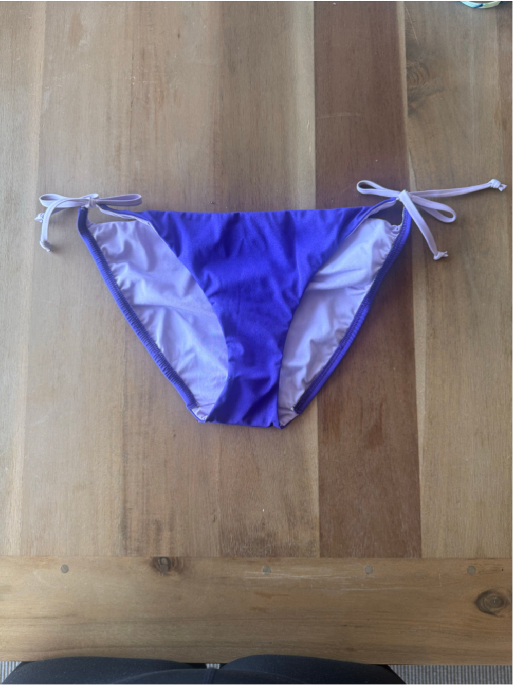 Women's A.Che Bikini Bottoms Size L Purple Side-Tie Swimwear